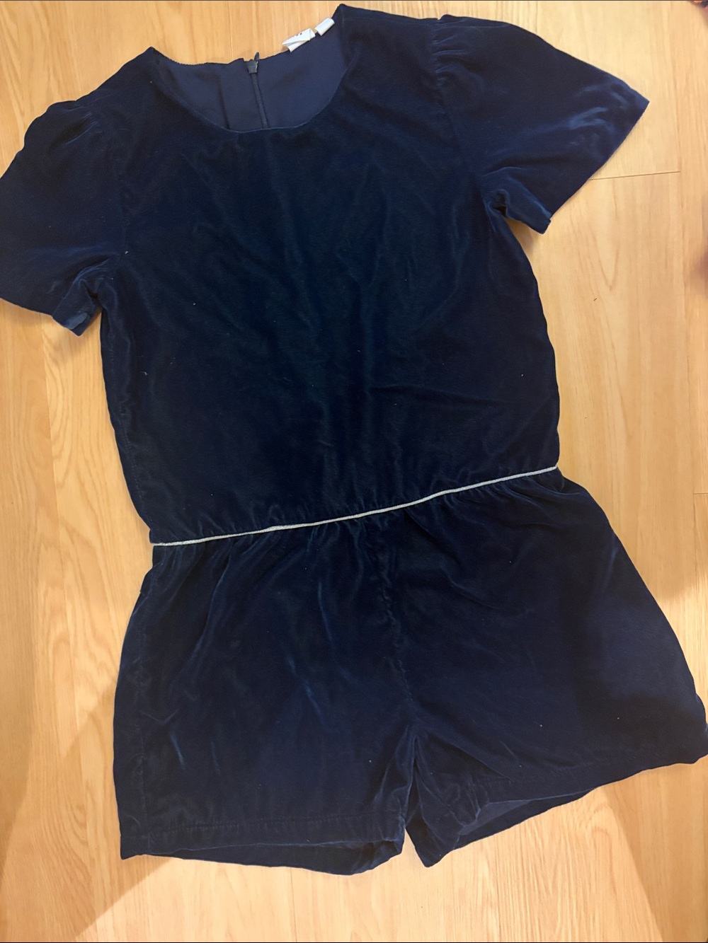 GAP Kids Midnight Blue Velvet Romper size 10 (L)